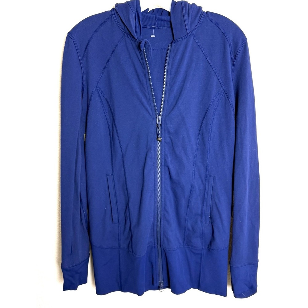 Lululemon Daily Practice Jacket 10 Sapphire Blue Zip Up Hoodie Worn Once